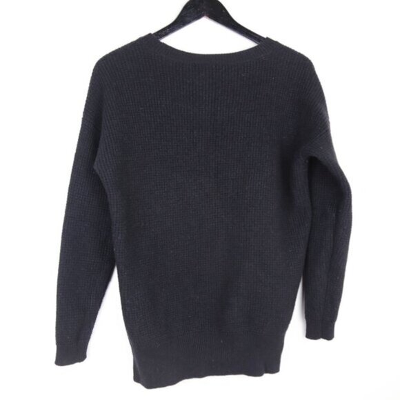 Aritzia Wilfred Free Isabelli Wool Crew-Neck Black Sweater Size Large - Picture 6 of 6